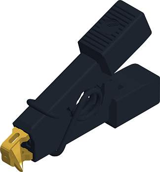 Зажим типа "крокодил" SKS Hirschmann MICRO-SMD CLIP 1, 0.64 мм, CAT I, черный : 1 шт.