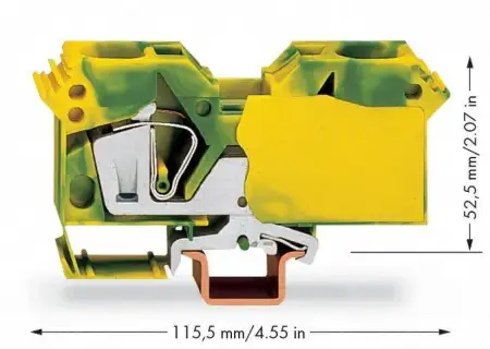 PG клемма WAGO 285-607/999-950, 2 pin, 6мм² - 25мм², конф: Terre, (15 шт)