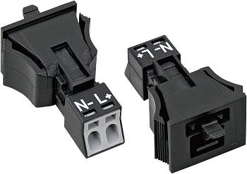 Разъем питания сети WAGO 890-712, 2 pin, 0.25мм² - 1.5мм², 250В, 16А, (1 шт)