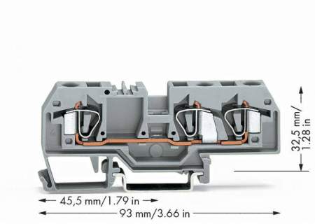 Клемма WAGO 282-681, 3 pin, 0.20мм² - 6мм², 800В, 41А, конф: L, (25 шт)