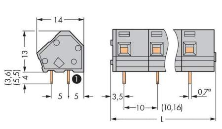 Быстроразъемная клемма WAGO 236-604/000-009/999-950, 4 pin, 0.08мм² - 2.50мм², 440В, 16А, CS: 10мм;10.16мм, (100 шт)