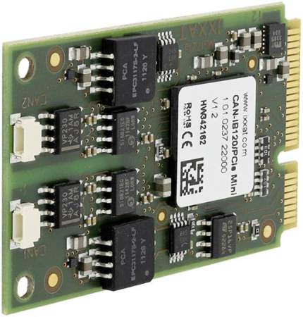Пассивная CAN интерфейсная плата для PCI Express Mini Ixxat 1.01.0237.22000 CAN-IB120/PCIe Mini, 2CAN, гальваническая изоляция