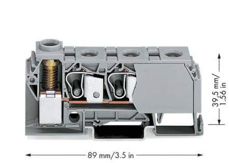 Клемма WAGO 284-621, 4 pin, 0.20мм² - 10мм², 125А, конф: L, (15 шт)