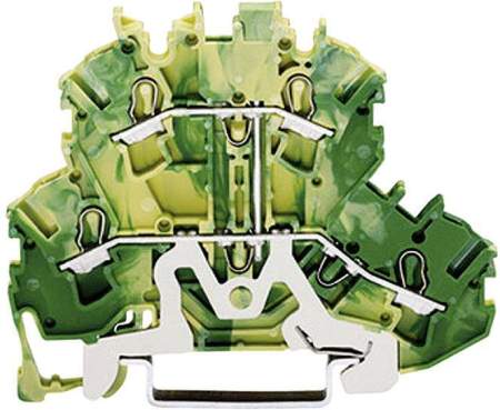 Двухуровневая PG клемма WAGO 2002-2207, 4 pin, 0.25мм² - 4мм², 24А, конф: Terre, (1 шт)