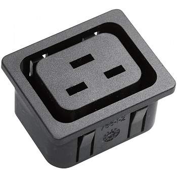 766/10/63/sw/C, KAISER - Розетка IEC C19, 16 А, черный : 1 шт.