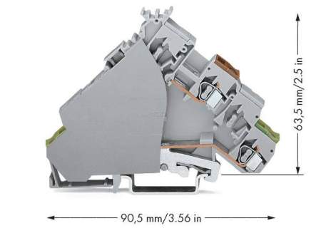 Клемма привода WAGO 280-586, 2 pin, 0.08мм² - 2.50мм², 400В, 20А, конф: L, (50 шт)