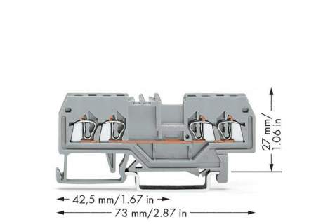 Клемма WAGO 279-831, 4 pin, 0.08мм² - 1.50мм², 800В, 18А, конф: L, (100 шт)