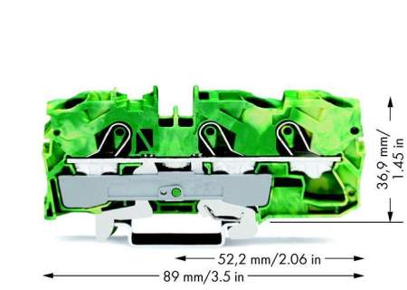 PG клемма WAGO 2010-1307, 3 pin, 0.50мм² - 16мм², 57А, конф: Terre, (1 шт)