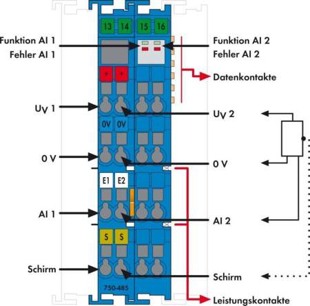 Модуль аналогового ввода ПЛК WAGO 750-485 