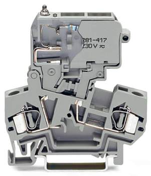 Клемма предохранителя WAGO 281-622/281-417, 2 pin, 0.08мм² - 4мм², 800В, 10А, конф: L, (50 шт)
