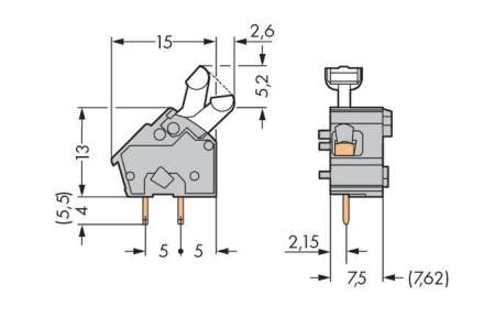 Быстроразъемная клемма WAGO 256-753, 1 pin, 0.08мм² - 2.50мм², 320В, CS: 7.50мм;7.62мм, (400 шт)
