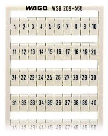 Этикетка WAGO 209-566, Оттиск: 1 - 50, (5 шт)