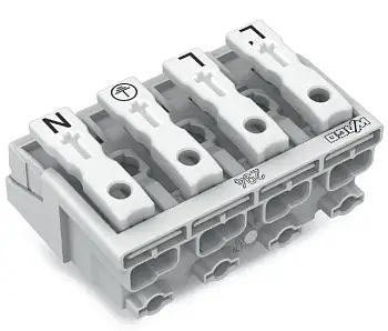 Разъем питания сети WAGO 294-4044, 4 pin, 0.5мм² - 1.5мм², 24А, (500 шт)