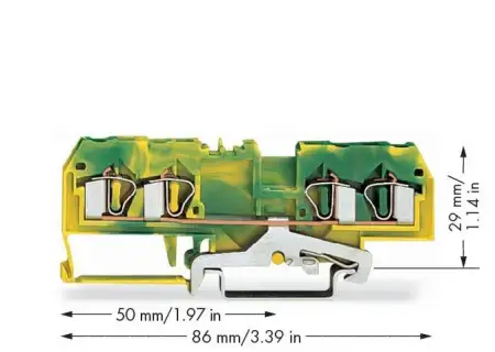 PG клемма WAGO 281-657, 4 pin, 0.08мм² - 4мм², 26А, конф: Terre, (50 шт)
