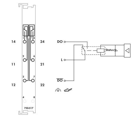 Модуль цифрового вывода ПЛК WAGO 750-517 