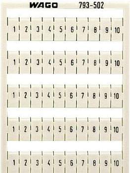 Этикетка WAGO 793-502, Оттиск: 1 - 10, (1 шт)