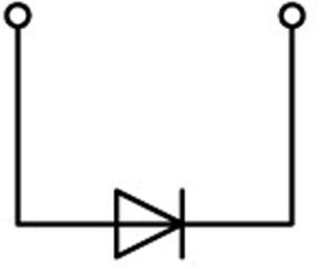 Диодная клемма WAGO 2001-1211/1000-410, 2 pin, 0.25мм² - 2.50мм², 250В, 500мА, конф: L, (1 шт)