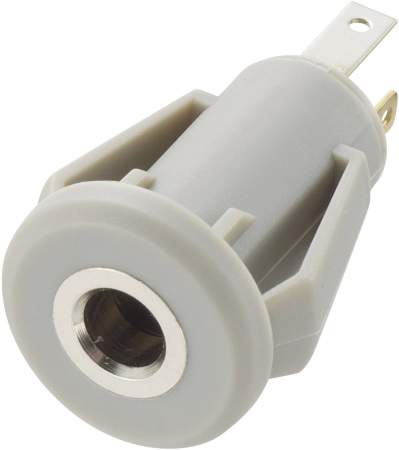 Защелкивающееся встроенное гнездо 3,5 мм TRU COMPONENTS, 4 контакта, серое