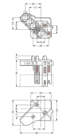 Клеммник WAGO 267-165, 5 pin, 0.5мм² - 1мм², 500В, 6А, (250 шт)