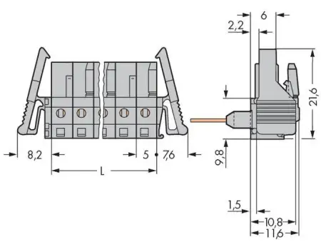 Розетка для подключения к печатной плате WAGO 232-250/005-000/039-000, 20 pin, 320В, CS: 5мм, (10 шт)