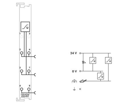 Модуль фильтра ПЛК WAGO 750-624/020-001 
