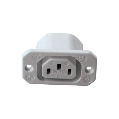 796/ws, KAISER - Розетка IEC C13, 10 А, серый : 1 шт.