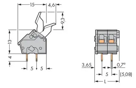 Быстроразъемная клемма WAGO 256-402/333-009/999-950, 2 pin, 0.08мм² - 2.50мм², 176В, CS: 5мм;5.08мм, (400 шт)