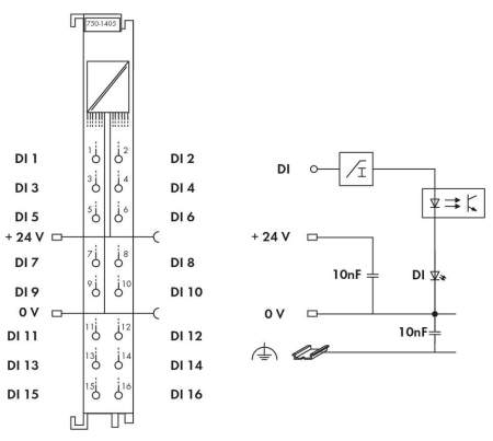 Модуль цифрового ввода ПЛК WAGO 750-1405 