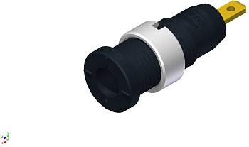 975455700, SKS-HIRSCHMANN MSEB 2610 F 2,8 Au - Лабораторное гнездо, Ø-контакта: 2 мм, черный : 1 шт.