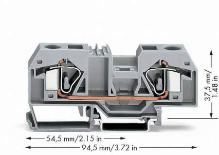 Клемма WAGO 283-901, 2 pin, 0.20мм² - 16мм², 800В, 76А, конф: L, (20 шт)