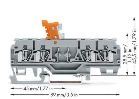N клемма WAGO 280-874, 4 pin, 0.08мм² - 2.50мм², 400В, 16А, конф: L, (50 шт)