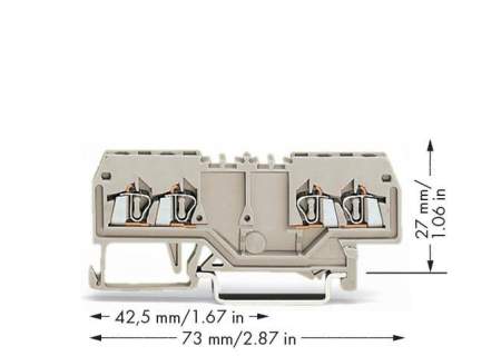 Клемма WAGO 279-995, 4 pin, 0.20мм² - 1.50мм², 550В, 15А, конф: L, (100 шт)