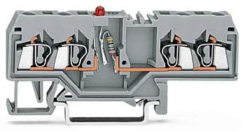 Светодиодная клемма WAGO 280-658/281-413, 4 pin, 0.08мм² - 2.50мм², 24В, 25мА, конф: L, (100 шт)