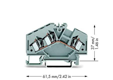 Клемма WAGO 281-631, 3 pin, 0.08мм² - 4мм², 800В, 32А, конф: L, (100 шт)