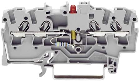 Светодиодная клемма WAGO 2001-1421/1000-413, 4 pin, 0.25мм² - 2.50мм², 24В, 25мА, конф: L, (1 шт)
