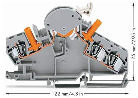 N клемма WAGO 282-860, 3 pin, 0.20мм² - 6мм², 500В, 30А, конф: L, (20 шт)