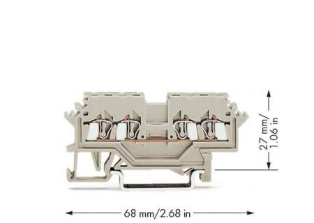 Клемма WAGO 279-990, 4 pin, 0.08мм² - 1.50мм², 550В, 15А, конф: L, (100 шт)