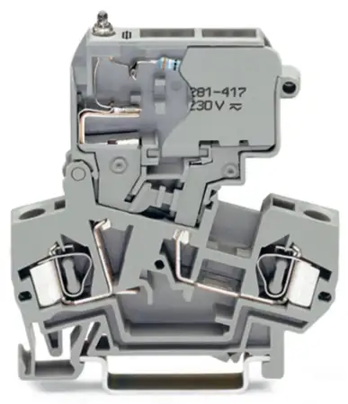 Клемма предохранителя WAGO 281-622/281-418, 2 pin, 0.08мм² - 4мм², 800В, 10А, конф: L, (50 шт)