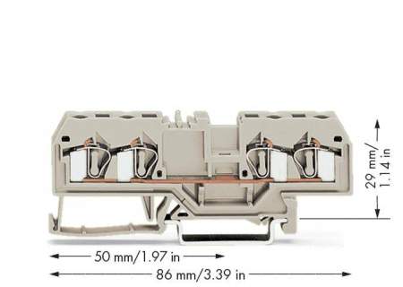 Клемма WAGO 281-994, 4 pin, 0.08мм² - 4мм², 550В, 30А, конф: L, (50 шт)