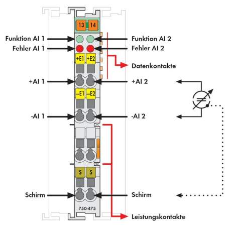 Модуль аналогового ввода ПЛК WAGO 750-475 