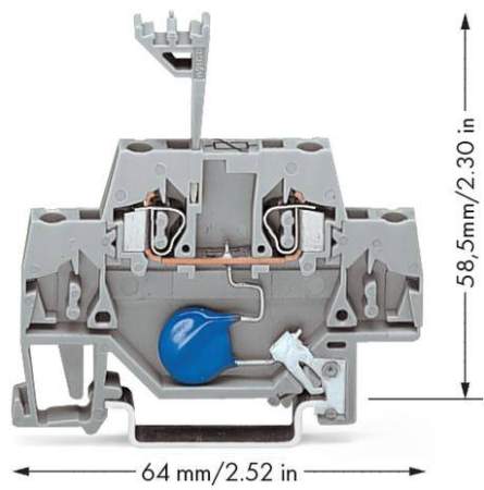 Клемма WAGO 280-502/281-609, 2 pin, 0.08мм² - 2.50мм², 24В, 20А, конф: L, (50 шт)