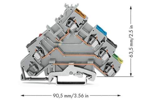 Клемма бесконтактного переключателя WAGO 280-570/281-434, 5 pin, 0.08мм² - 2.50мм², 24В, 20А, конф: L, (50 шт)