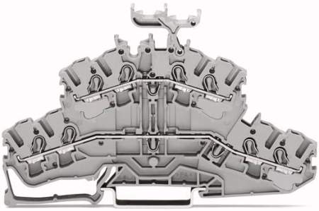 Двухуровневая клемма WAGO 2002-2431, 8 pin, 0.25мм² - 4мм², 500В, 24А, конф: L;L, (50 шт)