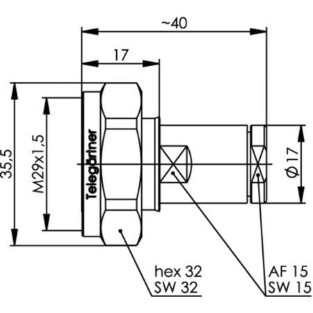J01120A0101, Telegärtner - 7-16-DIN-разъем, 50 Ом : 1 шт.