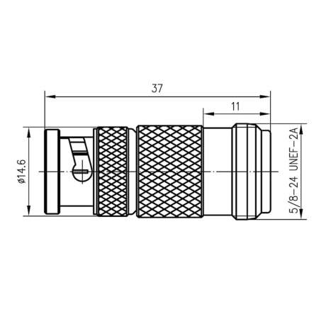 J01008A0824, Telegärtner - Коаксиальный BNC-Stecker - N-разъем : 1 шт.