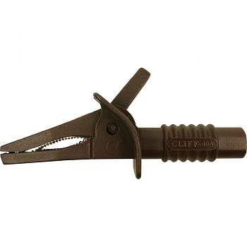 Зажим типа "крокодил" Cliff FCR7944, 4 мм, CAT II 1000 В, CAT III 600 В, коричневый : 1 шт.
