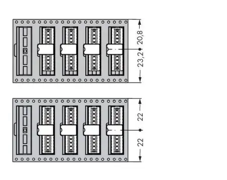 Штифтовая планка WAGO 733-338/105-604/997-446, 8 pin, 160В, 6А, CS: 2.50мм, (290 шт)