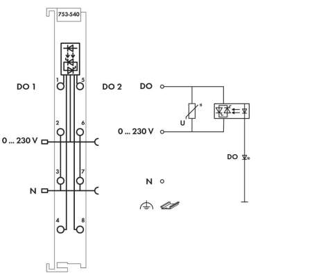 Модуль цифрового вывода ПЛК WAGO 753-540 