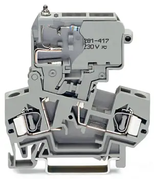 Клемма предохранителя WAGO 281-622/281-418, 2 pin, 0.08мм² - 4мм², 800В, 10А, конф: L, (50 шт)