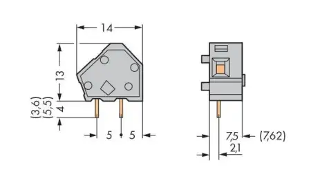 Быстроразъемная клемма WAGO 236-852, 1 pin, 0.08мм² - 2.50мм², 630В, 24А, CS: 7.50мм;7.62мм, (400 шт)